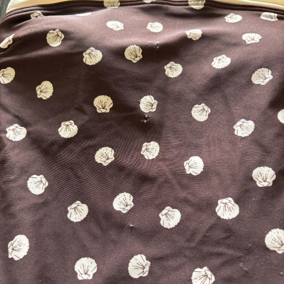 Abercrombie Marina One-Piece Swimsuit Strapless Brown and White Shell Pattern - Picture 7 of 8